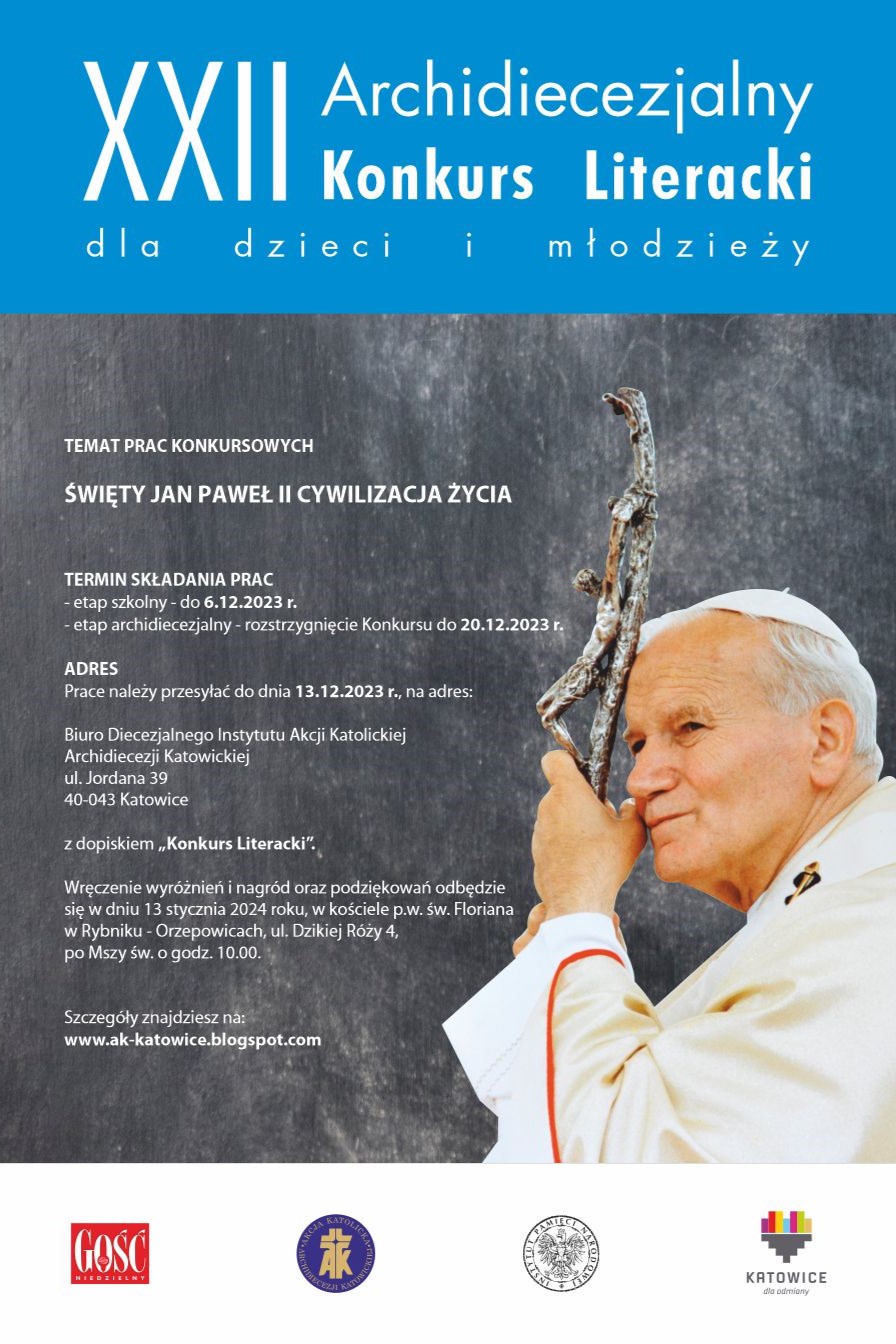 Plakat XXII Archidiecezjalnego konkursu literackiego